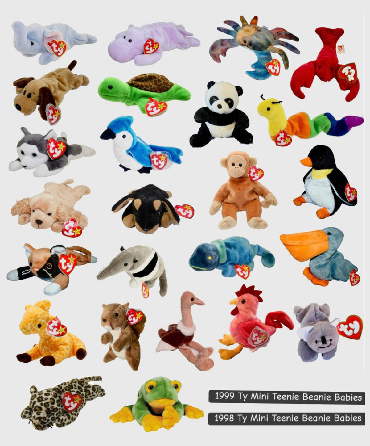 TY Beanie Babies Plush Toy Animals | Set of 5/11/12
