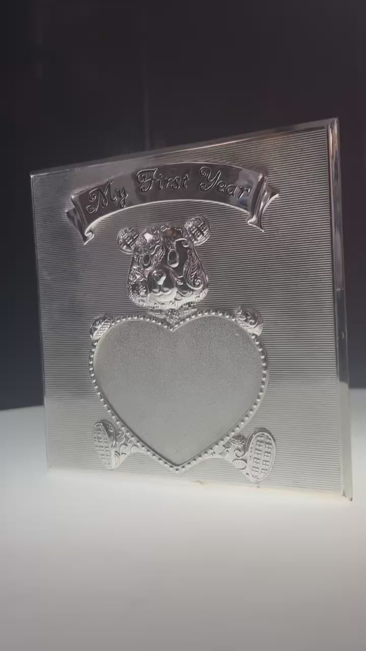 Silver-Plated Baby Photo Album | "My First Year"