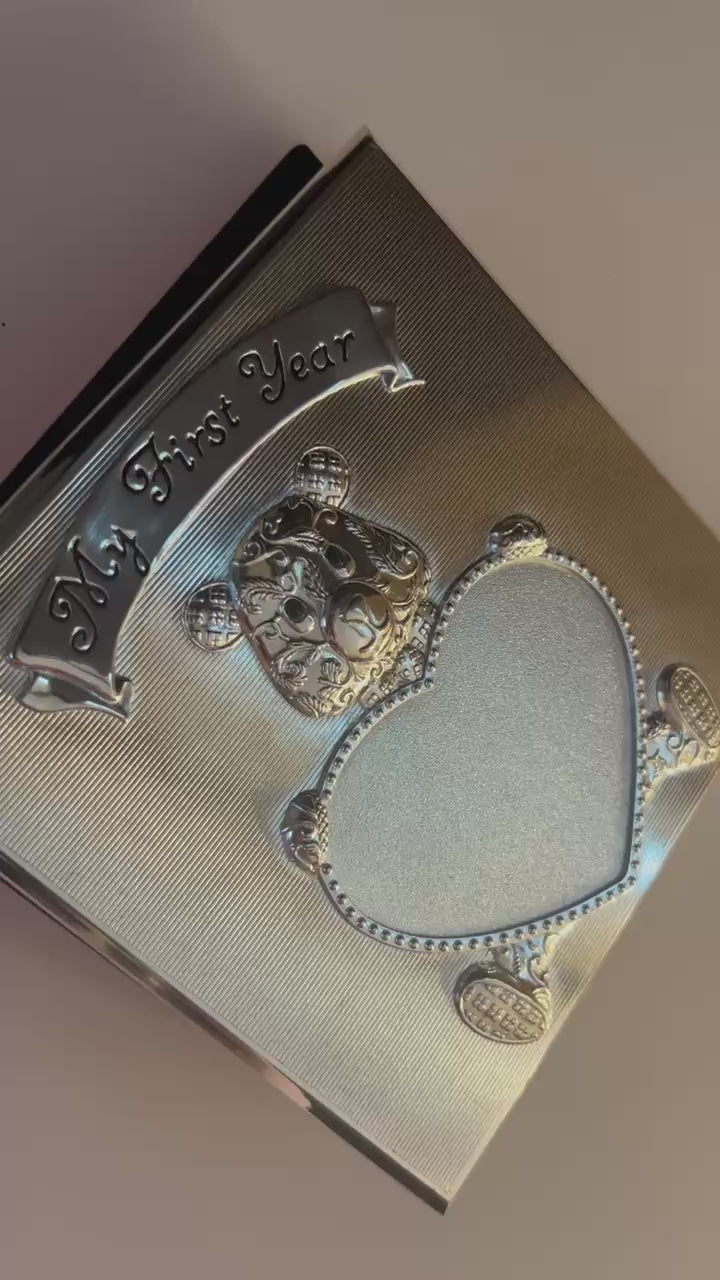 Silver-Plated Baby Photo Album | "My First Year"