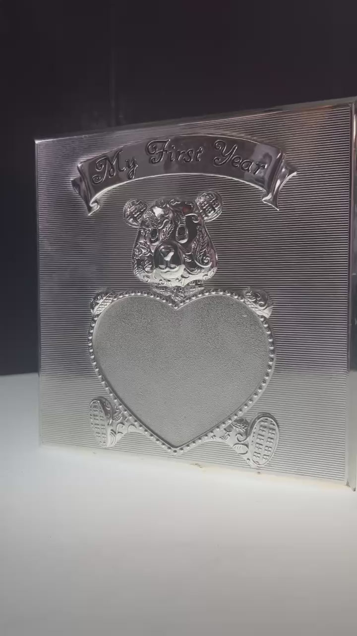 Silver-Plated Baby Photo Album | "My First Year"